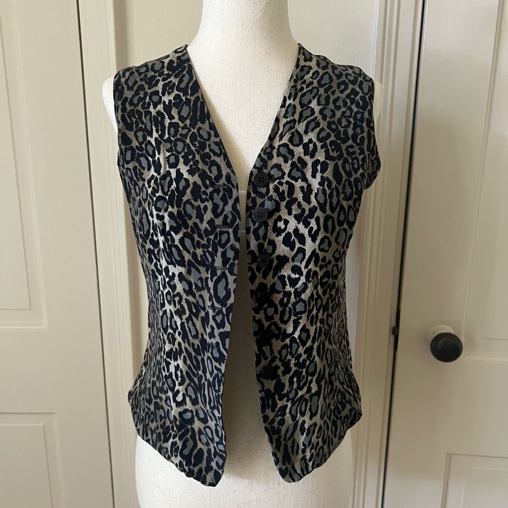 Vintage Silk Leopard Vest